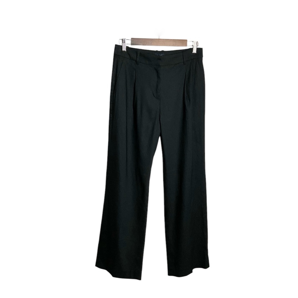 J. Crew Black Linen‎ Trouser Pants Size 4 Petite New